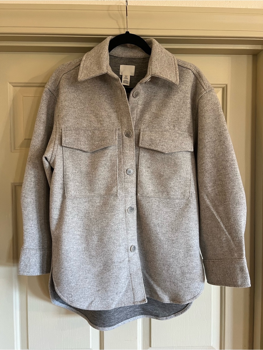 H&M Utility Shirt Jacket in Gray Size XS Like New